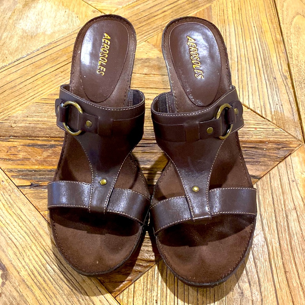 Aerosols heeled sandals, size 9.5